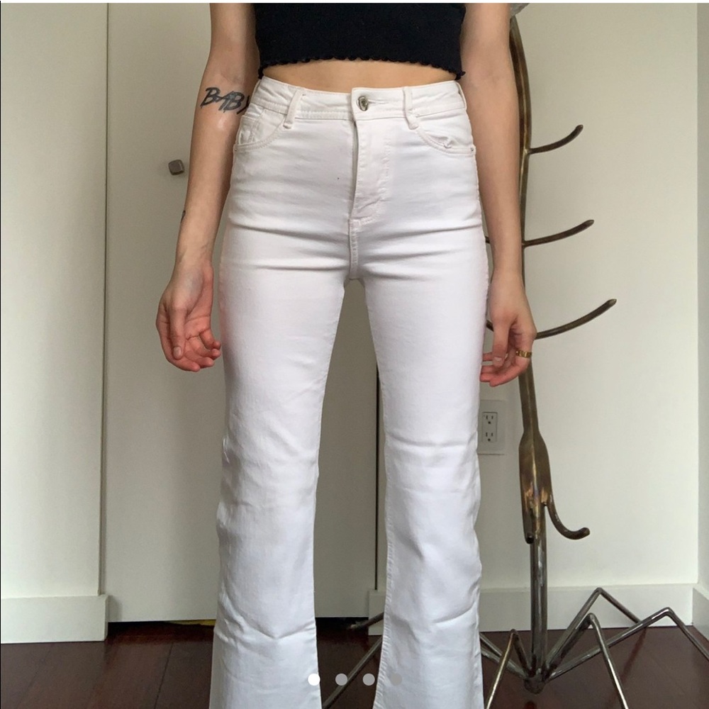 Zara Flared jeans with fringes at bottom